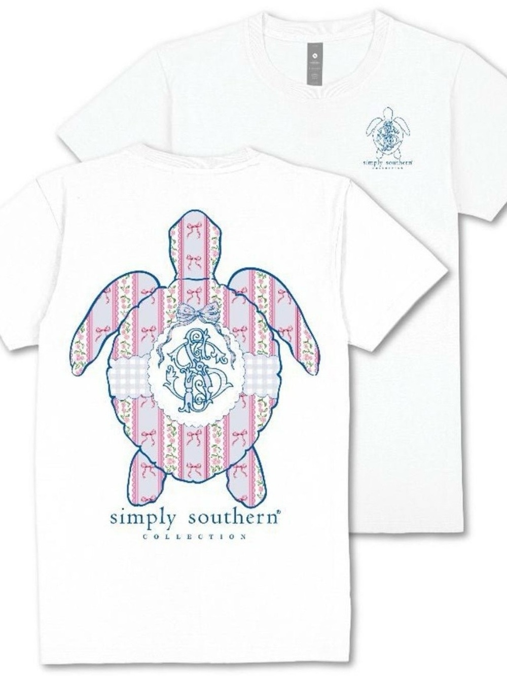 Simply Southern Coquette Logo Track a Sea Turtle T-shirt White Womens L Tee